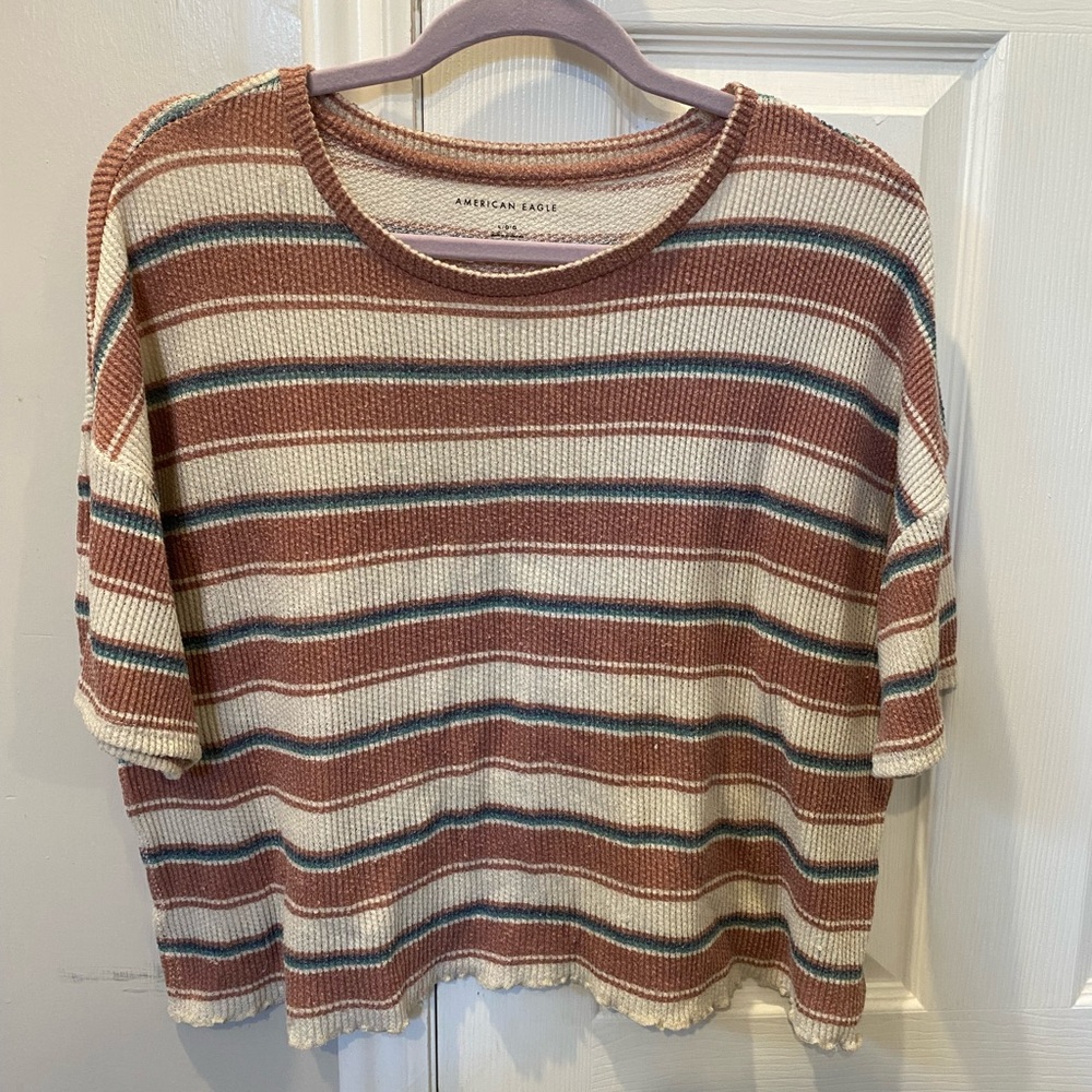 American Eagle Striped Knit Top